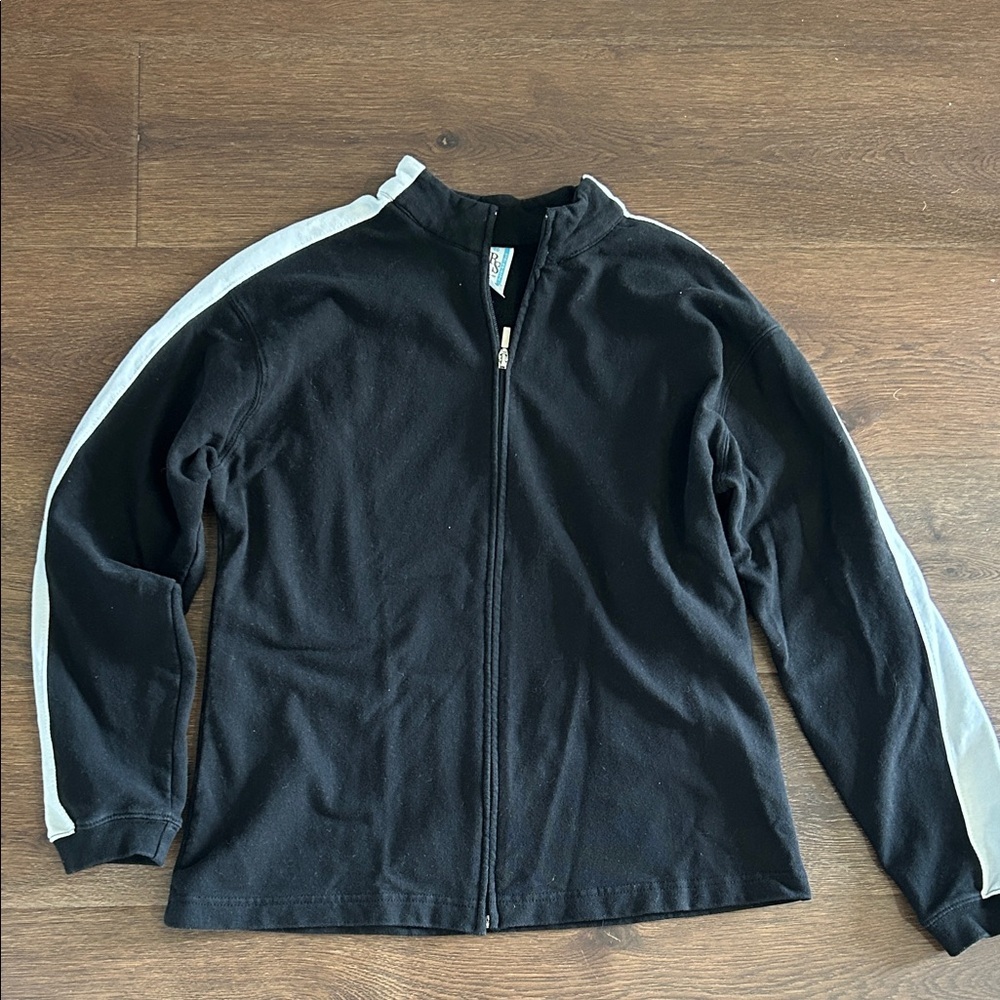 Youth Black & White Track Jacket Size Large | Kids Black and White Track Jacket